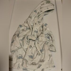 Carter's White and Blue Dinosaur Kids Robe
